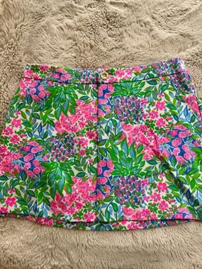 Lily Pulitzer Bright Floral Mini Skirt in Pink, Green & Blue